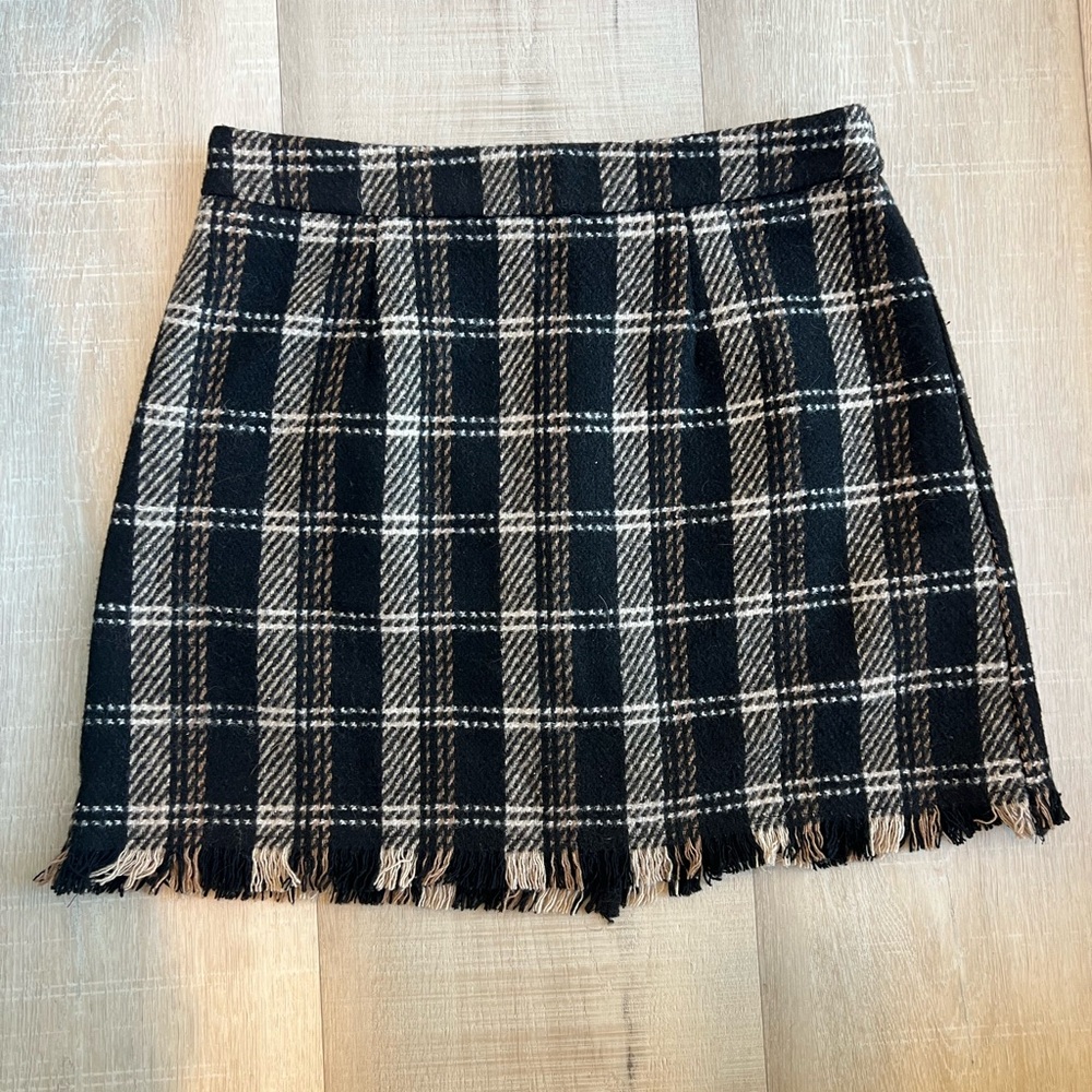 Sage the Label black plaid mini skirt